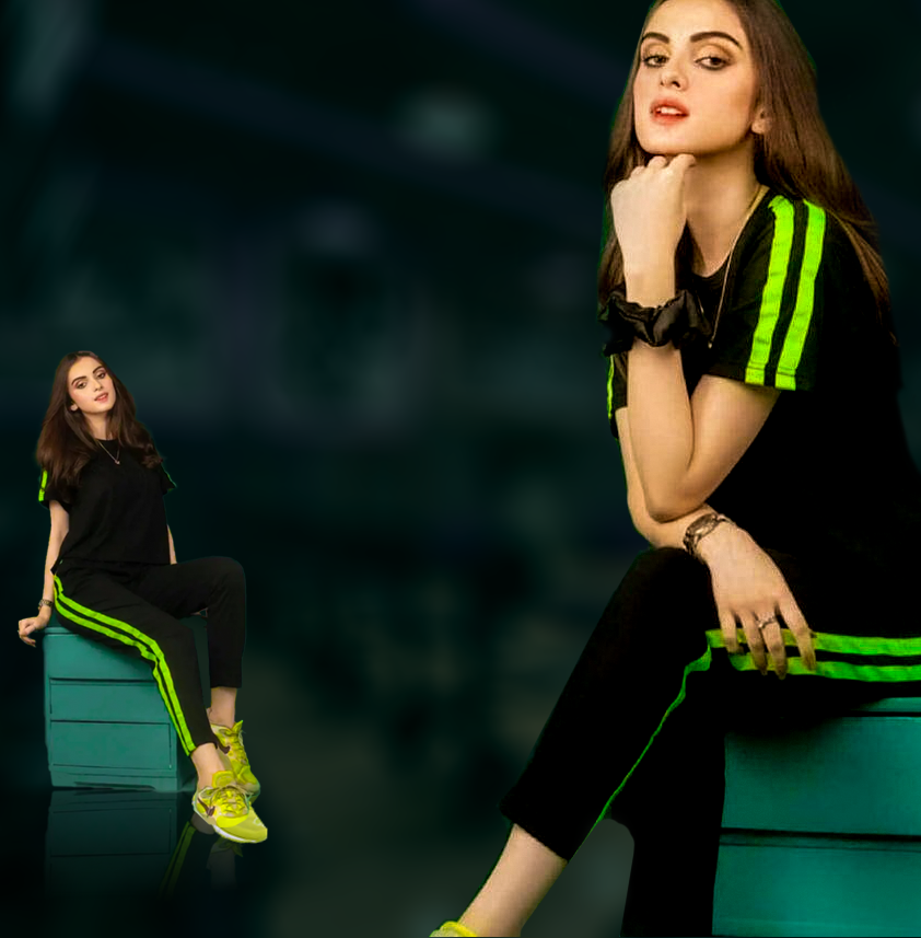 GREEN BLACK GYM SUIT