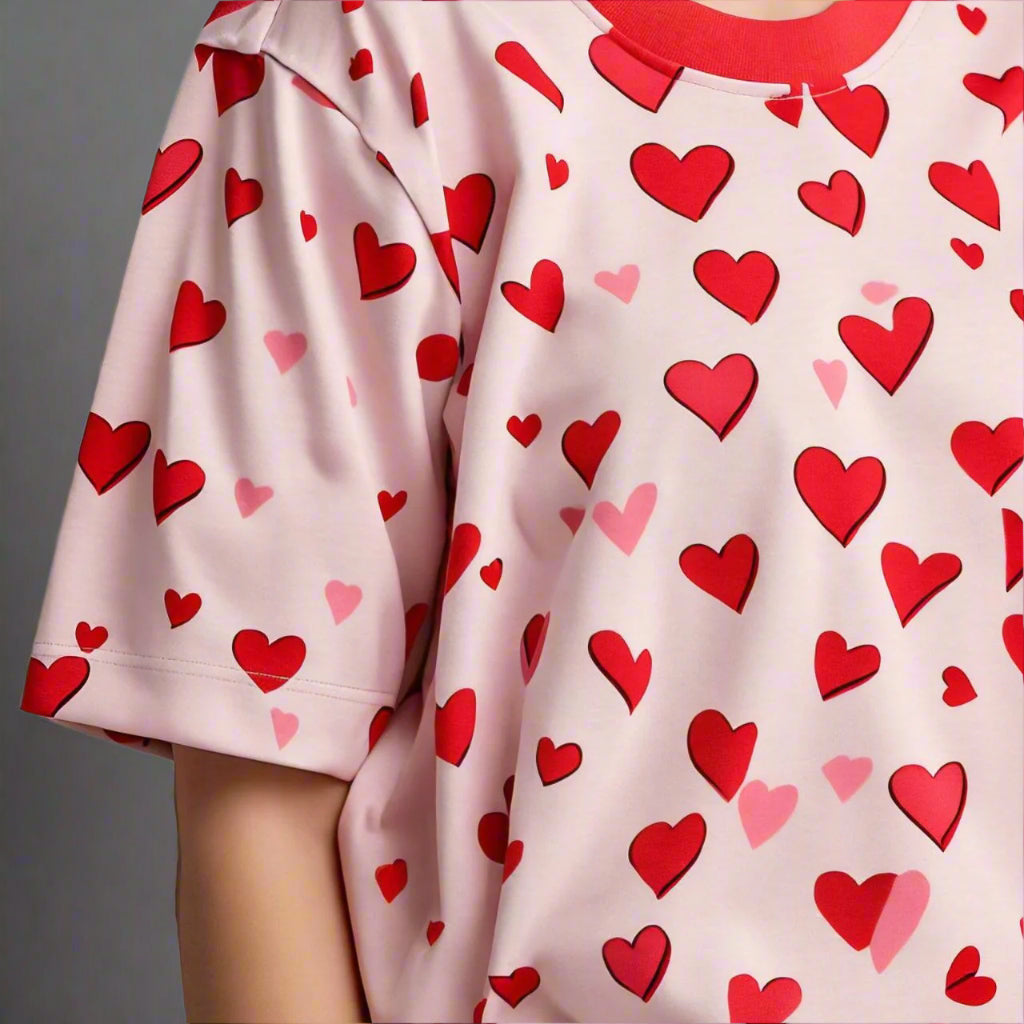 Red Hearts Pink Dress