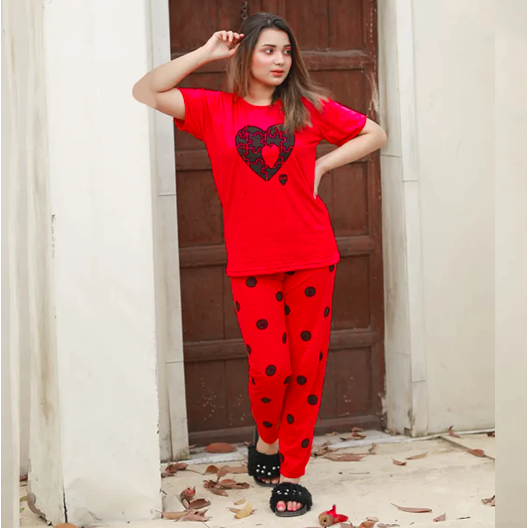 Red Black Heart Nightwear